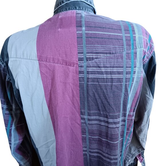 Vintage Men's Western Shirt Large Wrangler Button Down X-Long Tails 16.5-36 90's - Picture 7 of 8